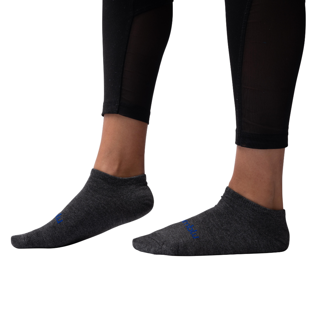 Men's Bamboo Ankle Socks - Gray/Blue